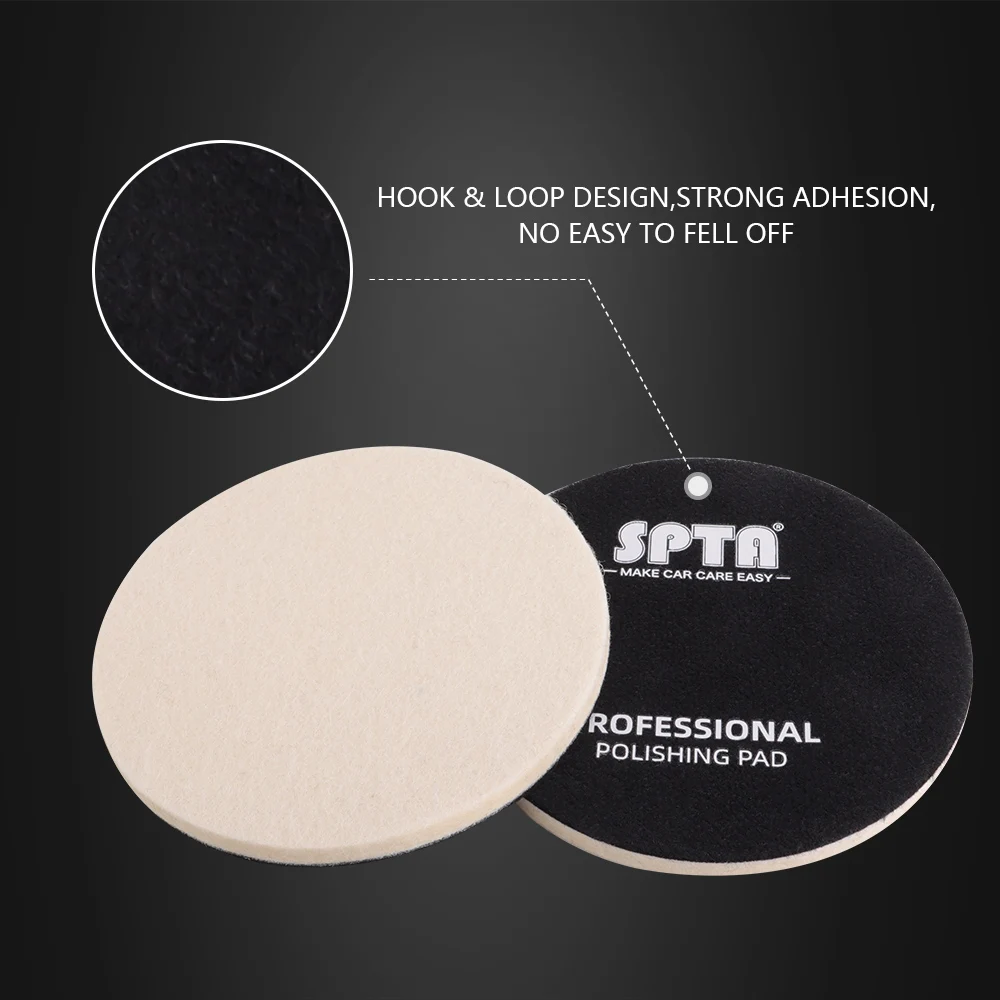 (Single Sale) SPTA 1"/2"/3"/4"/5"/6"/7" Glass Polishing Pad Wool Felt Polish Pad  for Polishing Glass, Plastic, Metal, Marble