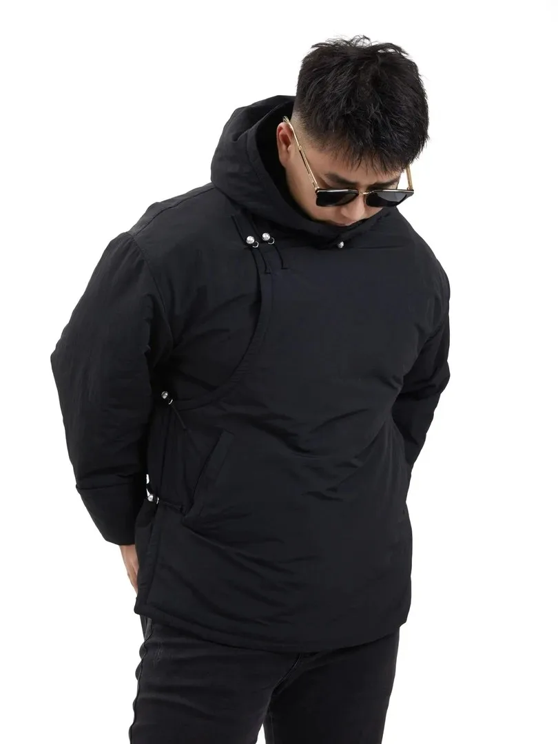 

Зимняя утепленная хлопковая куртка с капюшоном, ветрозащитная, теплая, повседневная, молодежная, модная, удлиненная, однотонная