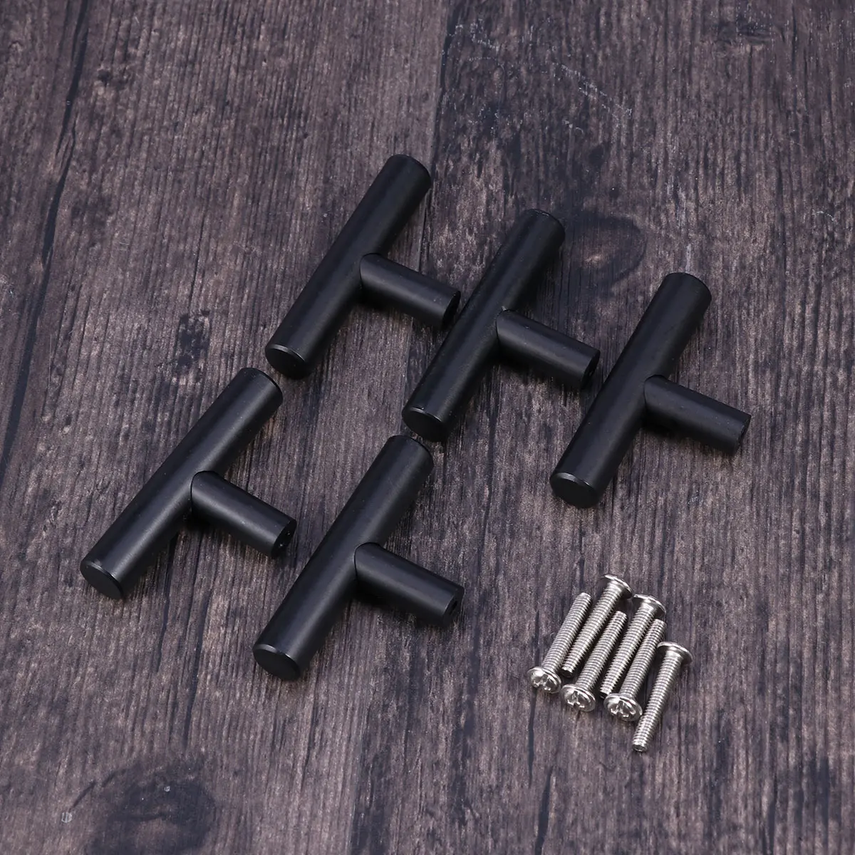 

5Pcs Minimalist Drawer Knobs Aluminum Handles for Cabinet Wardrobe Chest Matte Black 50mm Cabinet Knob Drawer Knobs