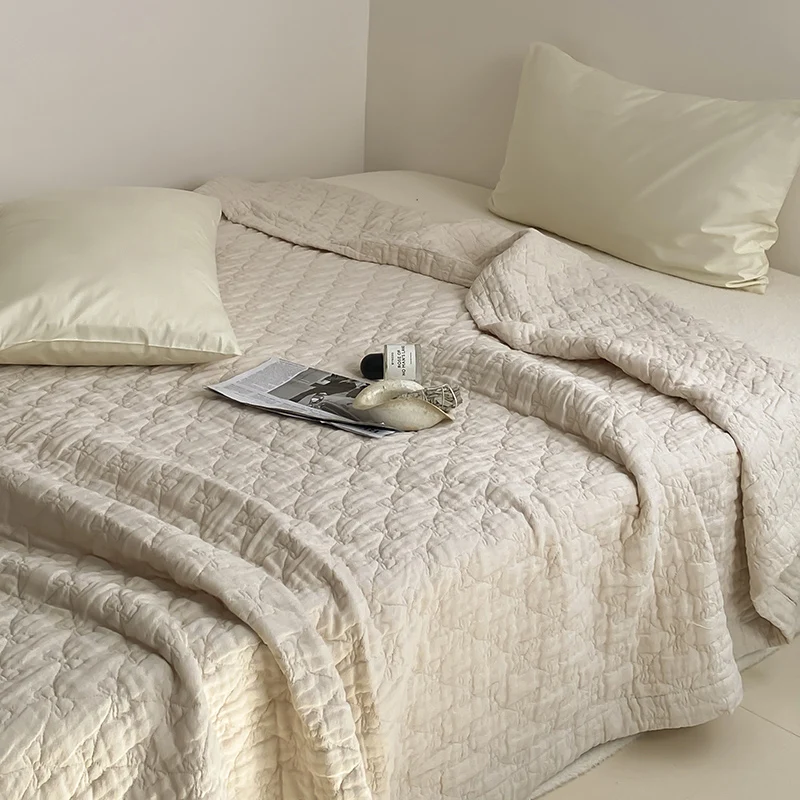 100% Cotton Duvet Quilted Quilts Single/Queen Size Comforter Summer Blanket High Quality Bedspread 여름이불(No Pillowcase)