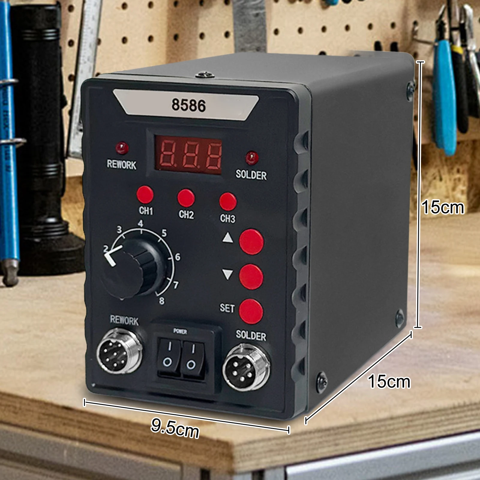 8586D Lötstation 2 IN 1 700W Heißluftpistole LCD Dual Digital Display Elektrischer Lötkolben SMD Schweiß- und Nacharbeitsstation