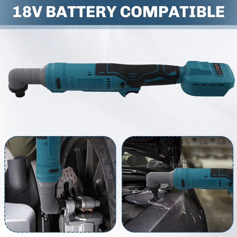 Cordless Impact Wrench  Brushless 90 Degree Right Angle Small Electric Ratchet Wrench 1/4 Collet  For Makita 18V Battery