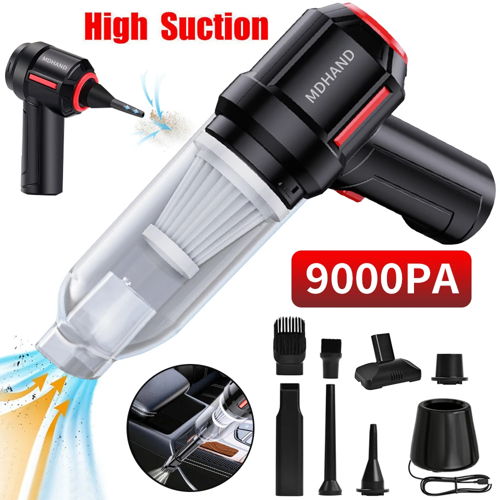 Car Vacuum Cleaner 9000PA Portable Wireless Vacuum Cleaner Wet/Dry Cordless Strong Suction Handheld Vacuum Cleaning Tool for Car