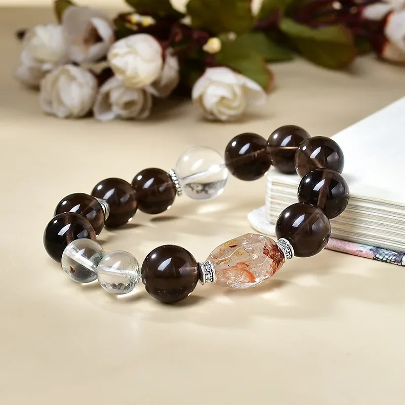 

Natural Green Ghost White Crystal Bracelet Light Luxury Fashion Lucky Men's and Women's Bracelets, Gifts