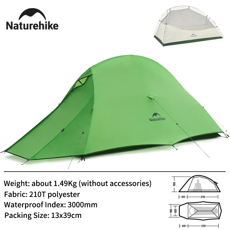 Naturehike 2024 Nieuwe Cloud Base Tent Ultralight Waterdichte Grote Foyer Onderdak Tent Reizen 1-2 Persoon Draagbare Camping tenten