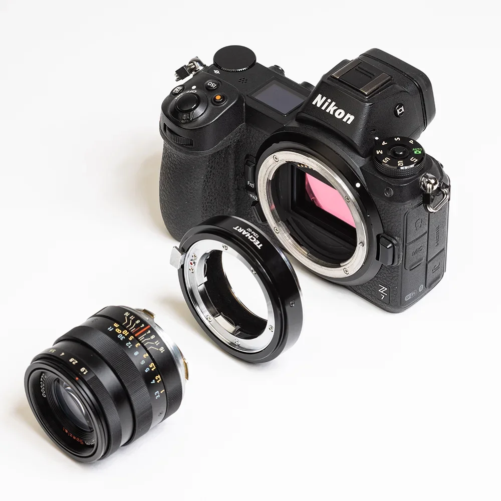 TECHART TZM-02 Anello adattatore per obiettivo Messa a fuoco automatica per obiettivo Zeiss Voigtlander M Mount su fotocamere Nikon Z6II Z7II Z5 Z6 Z7 ZFC