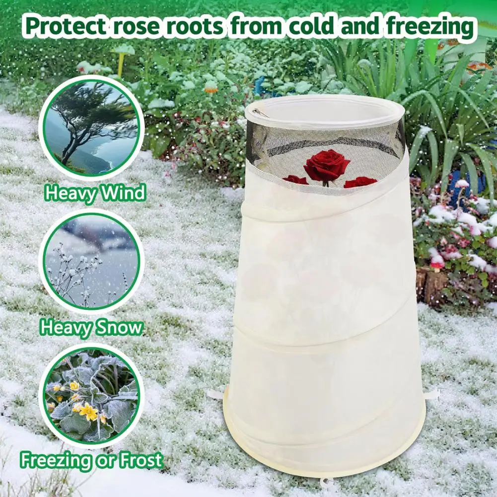 

Всплывающий чехол для растений, зимние ошейники с розами для защиты от мороза, всплывающие защитные конусы для растений с сетчатым чехлом для садовых растений