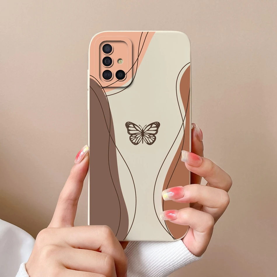 For Samsung A51 A71 A31 Phone Case Simple Heart Liquid Silicone Camera Protection Back Cover For Samsung Galaxy A 51 71 31 Funda image 2