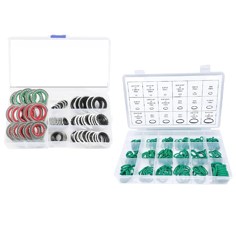 

LUWEI 60 шт., 9 размеров, комплект уплотнений для системы кондиционирования воздуха, 270 шт., 18 размеров, уплотнительные кольца кондиционера, резиновые уплотнительные кольца