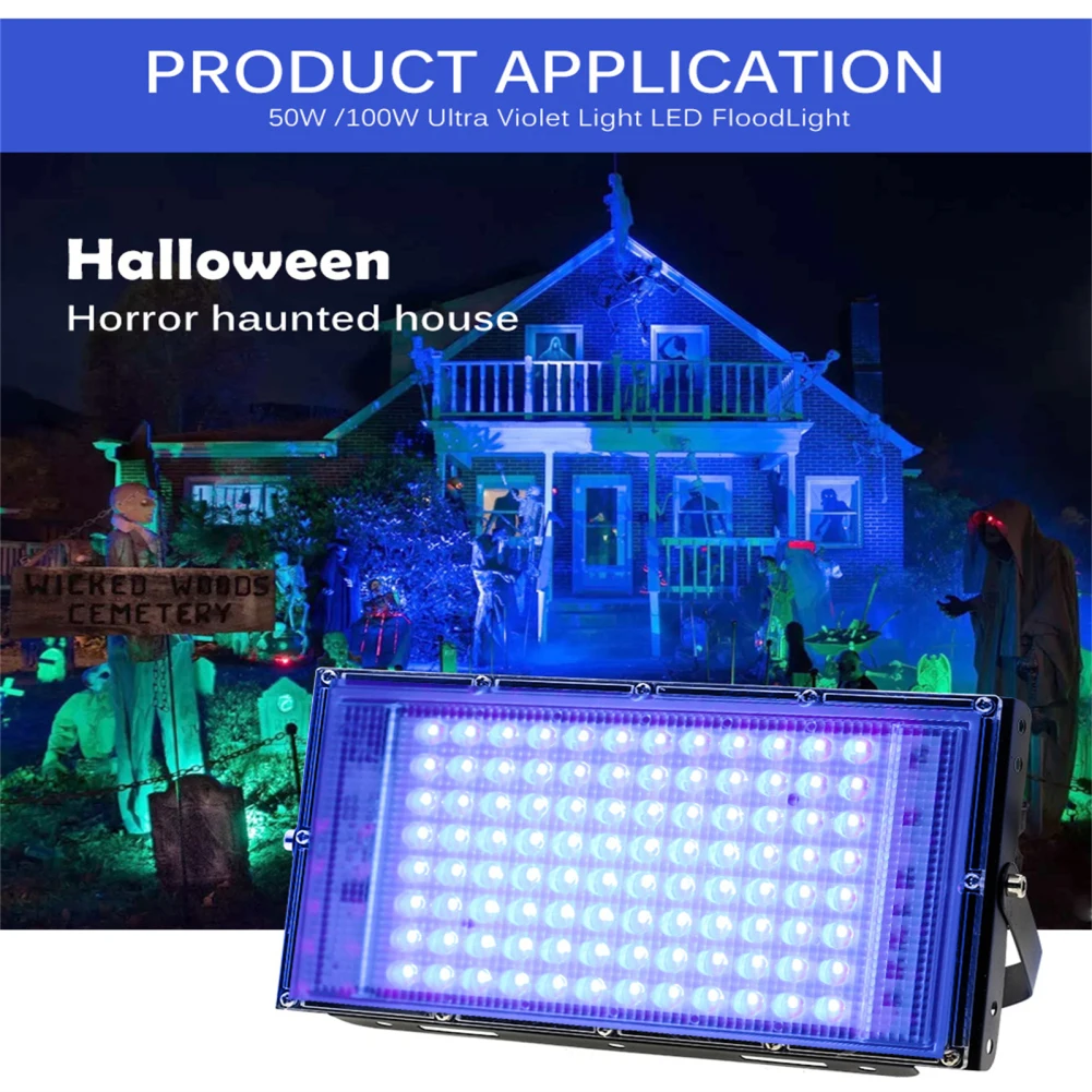 UV LED Schwarzlicht Schwarzlicht Flutlicht IP65 wasserdicht 395-400nm UVA Lampe für Bühnen beleuchtung Halloween Dekor Drops hip