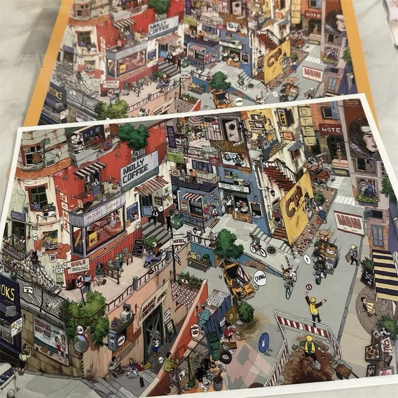 プラスサイズ 3D 漫画シーンステッカー DIY ポケットキャビンシーンスタッキングと貼り付けかわいい文具ステッカー子供フェスティバルギフト