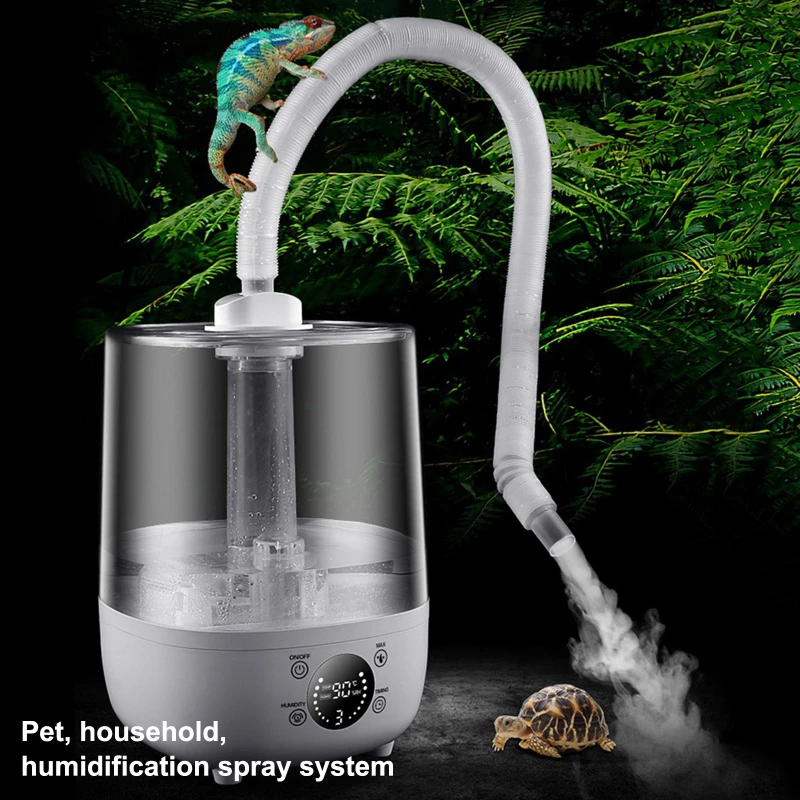 

4L Misting Reptile Humidifier Fogger Large Tank for Lizard Tortoise Snake Insect a Variety of Reptiles/Amphibians Pet Supplies