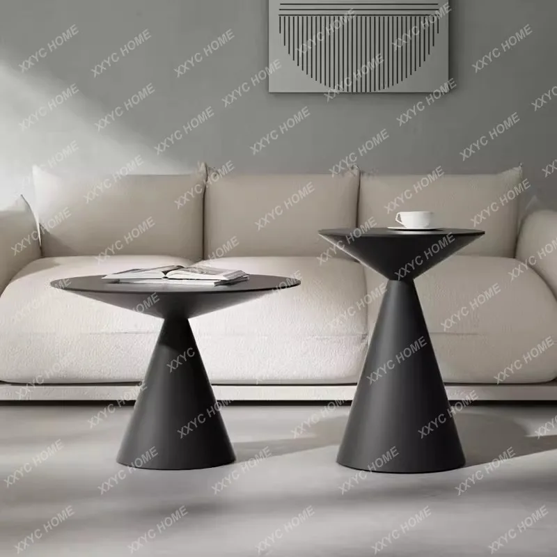 Black Side Coffee Tables Living Room Tea Luxury Round Coffee Tables Modern Small Table Basse Pour Home Furniture YY50CT