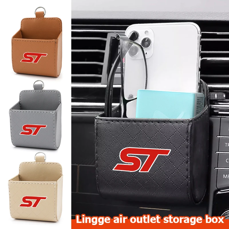 Bolsa de Almacenamiento para Coche Ford, Organizador Colgante de Cuero para el Tablero, Compatible con ST Focus Fiesta Ranger Escort Falcon Flex S-MAX Kuga