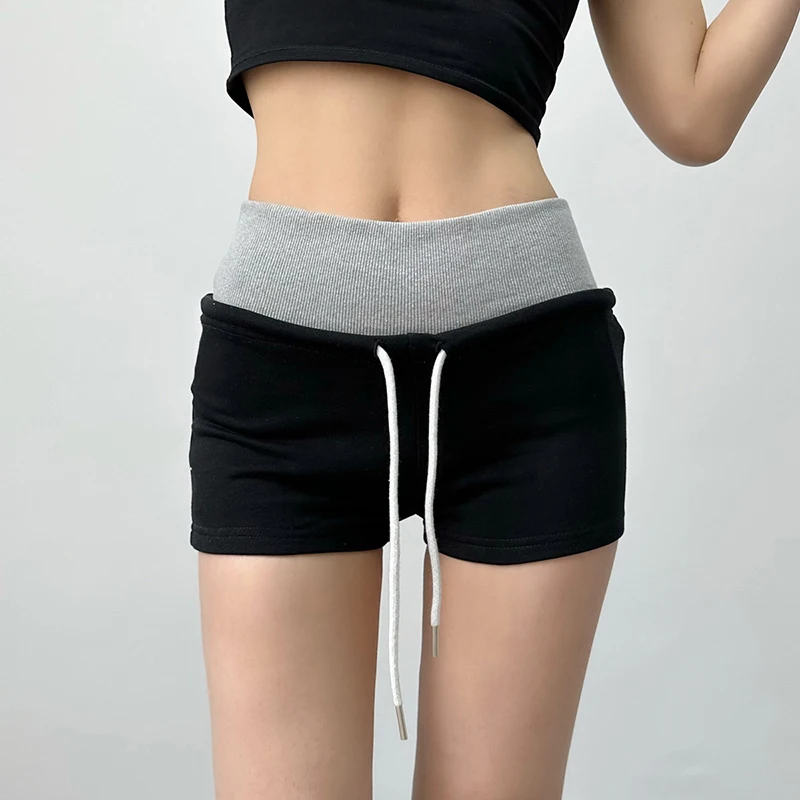 American Casual Sports Shorts Summer Color-blocking Fit Slim Sexy Harajuku Fashion Casual Comfortable Low-waist Women's Shorts