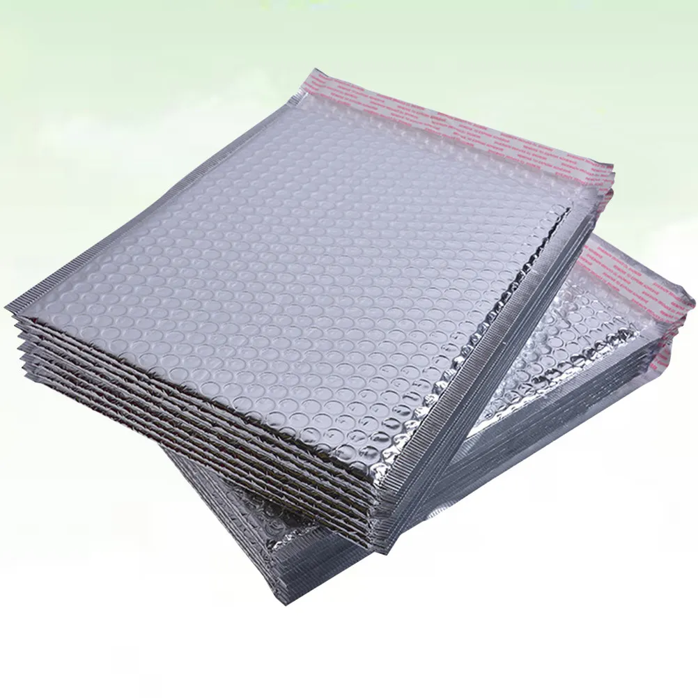 

50Pcs Aluminum Foil Bubble Envelope Bag Waterproof Shockproof Self-Adhesive Seal Lightweight Mailing Packaging for Office Home