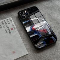 car Sport Phone Case Tempered Glass For IPhone 16 Promax B-BMW 15 14 Pro 13 12 11 plus X XS XR phone case