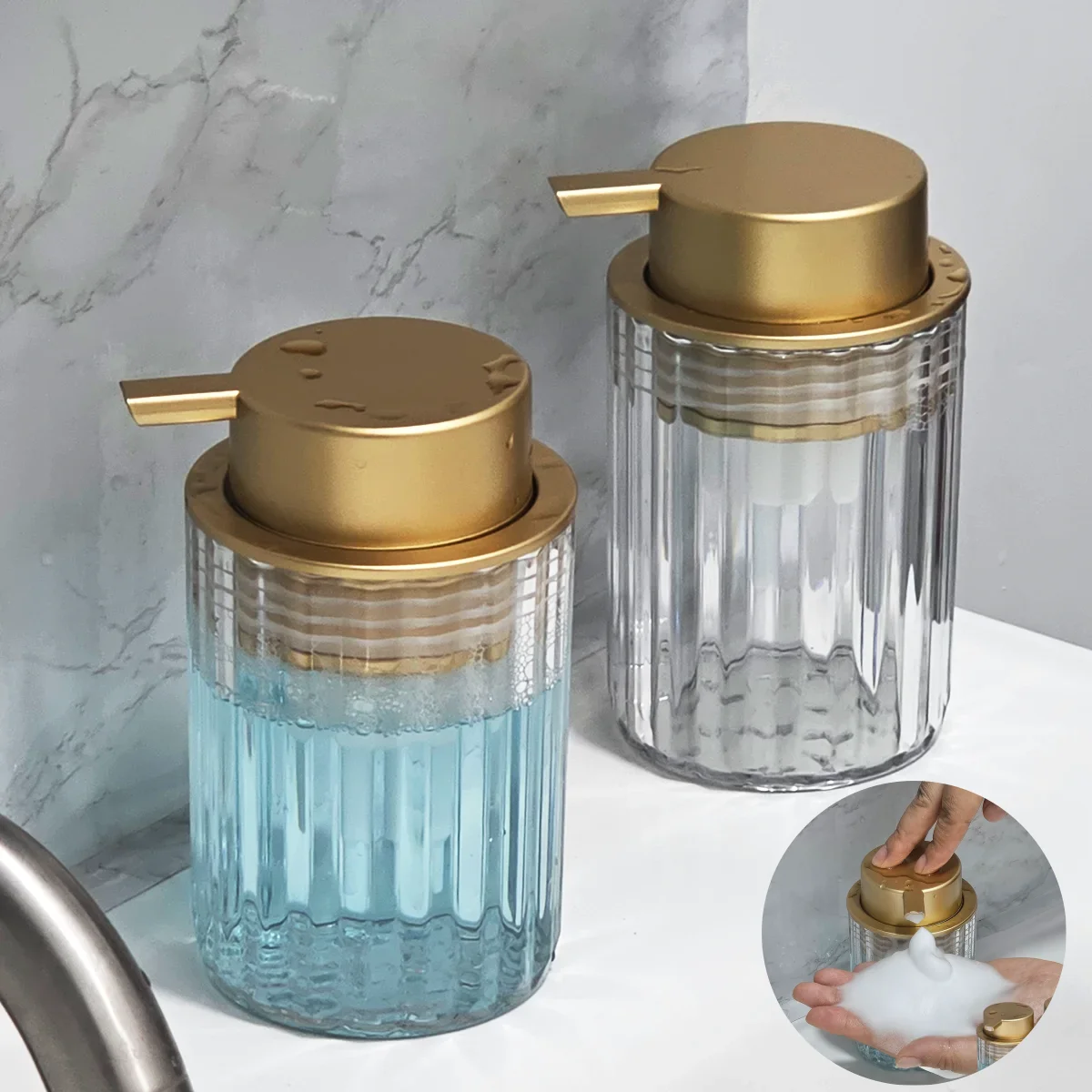 

Автоматический дозатор пенного мыла для рук — бутылка с дизайном пены для мытья рук, украшения столешницы и предметов первой необходимости в ванной комнате