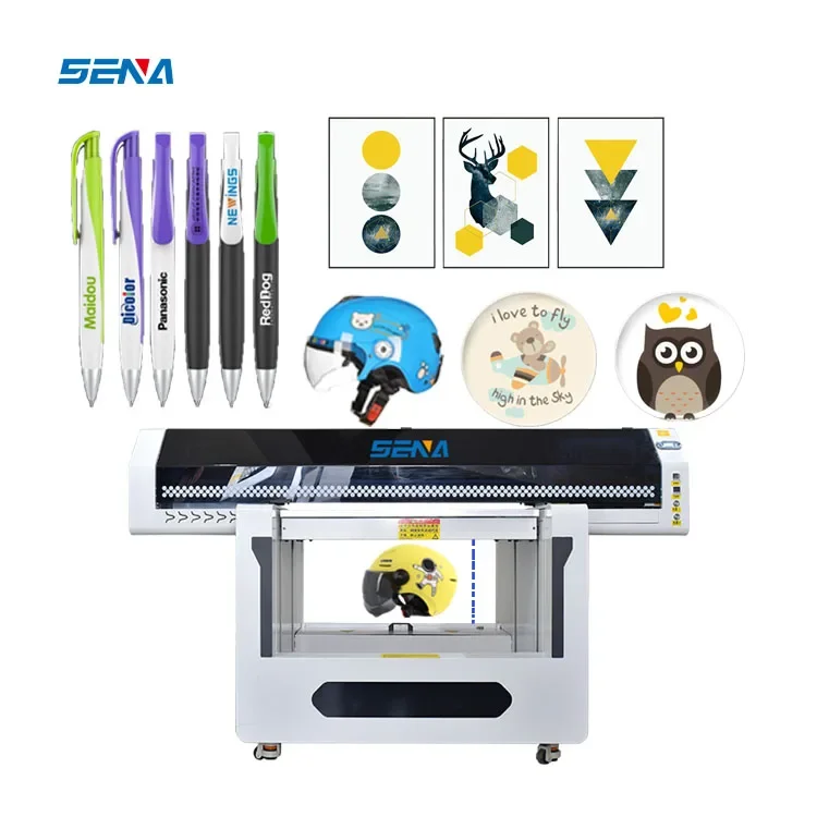 All in One UV Inkjet Flatbed Printer Digital Printing Machine for Wood Acrylic PVC Metal Glass Bottle with 50cm Lifting Platform