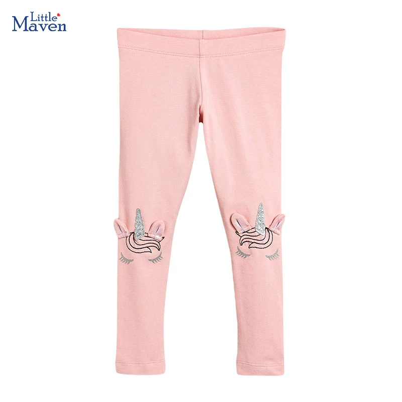 

Little Maven Girl Cotton Trousers Kids Clothes Pants Children's Clothing Tights Cartoon Stereoscopic Embroidery Unicorn Leggings