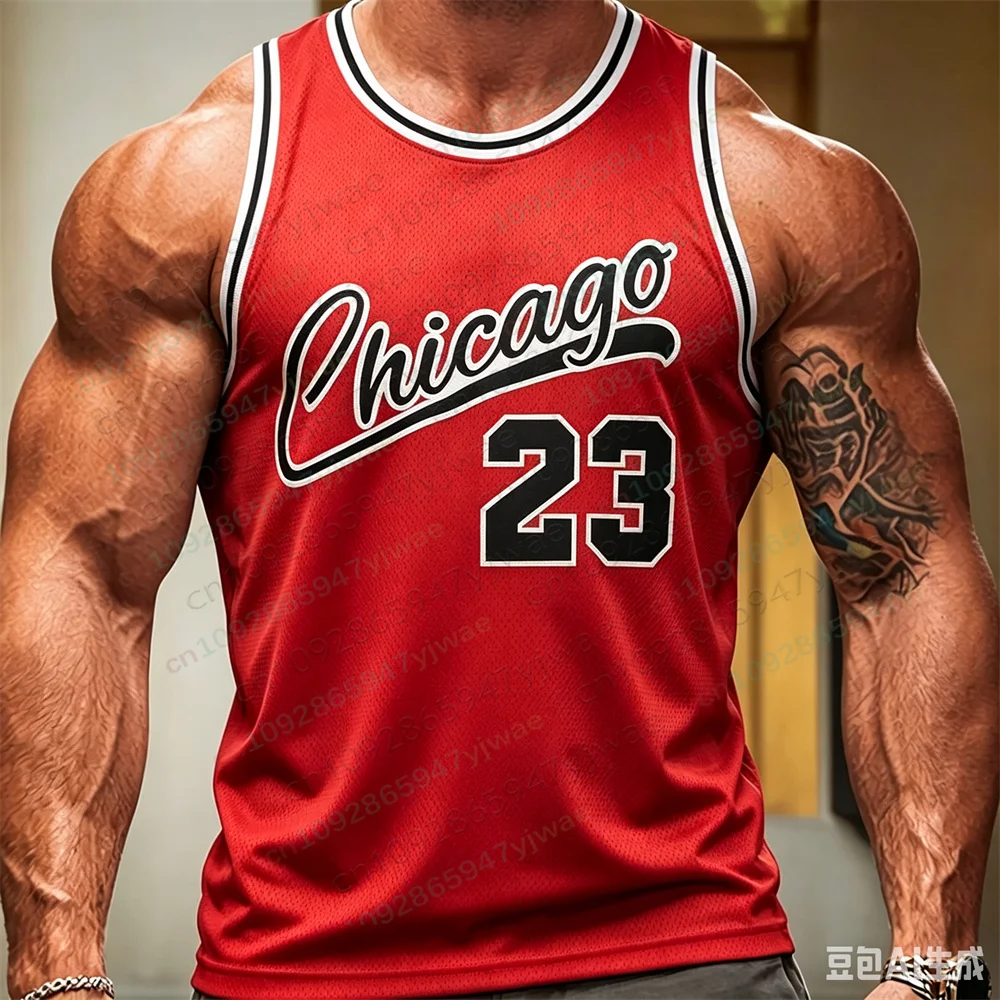 Chicago Basketball Jersey No.23 3d Printed Vest Breathable Quick Drying Sports Outdoor Training Tee Summer Parent child Vest Top