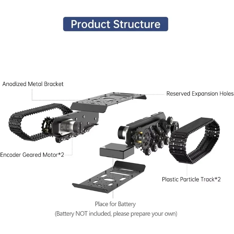 Robot Smart Car Chassis Motor Suspension Shock Absorption Encoder  Maker Track t001