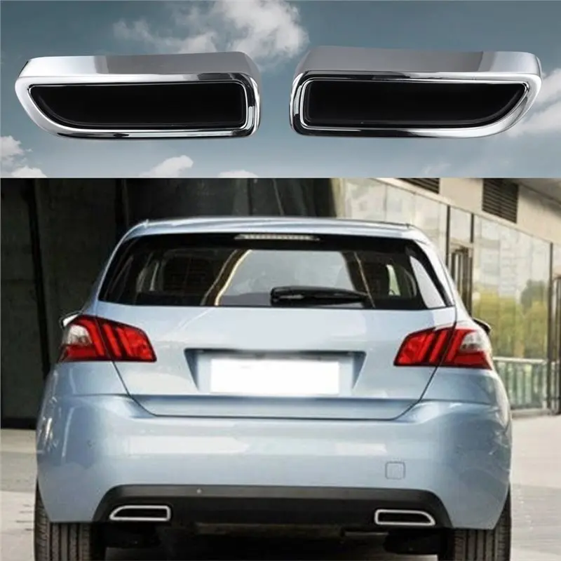 Хромированная накладка на заднюю трубу для выхлопной трубы автомобиля 308S 15-20, декоративная рама хвостового горла 9811520280 9811519980 L