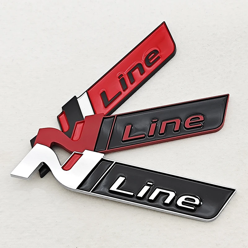 3D ABS Car Letters Logo N Line Fender Side Emblem Rear Trunk Badge Stickers For i20 i30 Kona Elantra Tucson N Line Accessories view 2