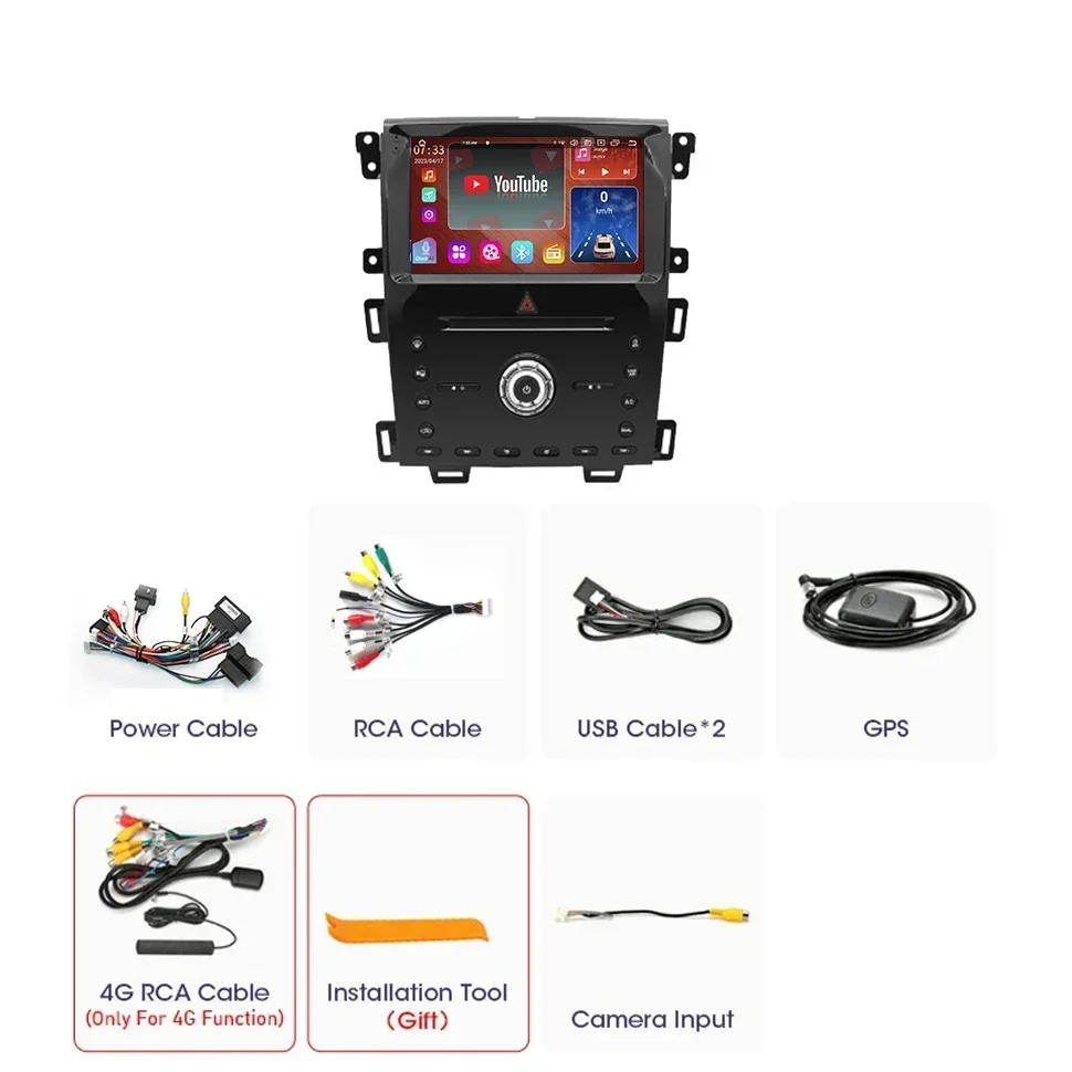 SEPTON Car Radio For Ford Edge 2009-2014 8+128G Wifi Car Multimedia Player GPS CarPlay Stereo 4G Auto Car Radio 8+128G