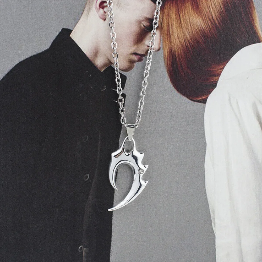 قلادات أسنان الذئب من الفولاذ المقاوم للصدأ للرجال ، قلادة حيوان فضي ، طوق حجر الزركونيا المكعّب البانك ، صخور ، جديدة