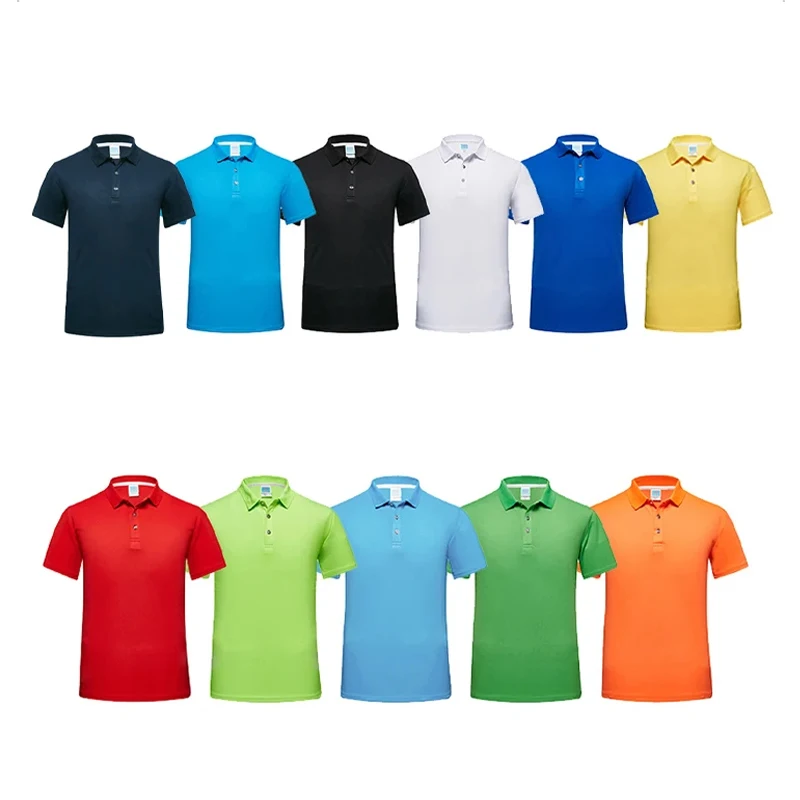 Summer Men\'s Solid Color Polo Shirt Short Sleeve Lapel Button Tshirts for Men Casual Streetwear Lightweight Jogging Tops