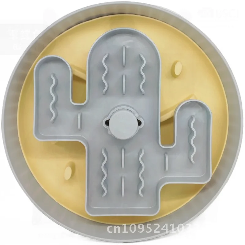 

Anti-Choking Rotating Slow Feeder Dog Bowl with Lick Pad Pet Food Basin Silicone Feeding Plate for Dogs