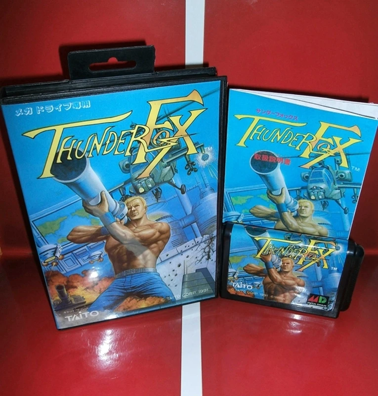 Thunder Fox with Box and Manual for 16 Bit Sega MD Game Cartridge Megadrive Genesis System