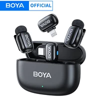 BOYA BOYA Mini micrófono de solapa Lavalier inalámbrico para iPhone iPad Android tipo C teléfono transmisión en vivo Audio Video grabación Vlog