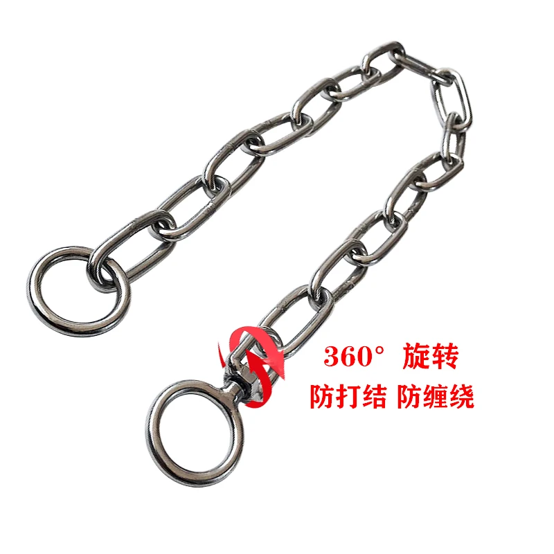 HQ SD01 High Quality Stainless Steel 304 P Chain No Knot 360 Degree Swivel Dog Leash Collar 10 Sizes