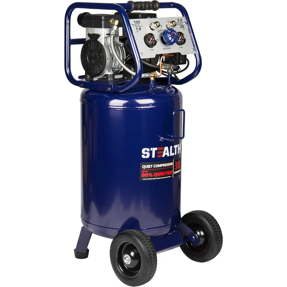 20 Gallon Ultra Quiet Air Compressor Oil-Free Peak Air Compressor Silent Portable Long Life Electric Air Compressor