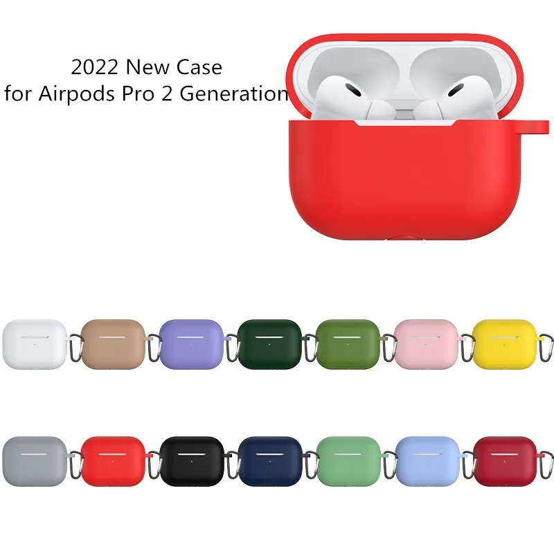 حافظة من السيليكون السائل لأجهزة Apple AirPods Pro2 الجيل funda Airpodspro2 ملحقات واقية مع سلسلة مفاتيح لأجهزة Airpods Pro 2