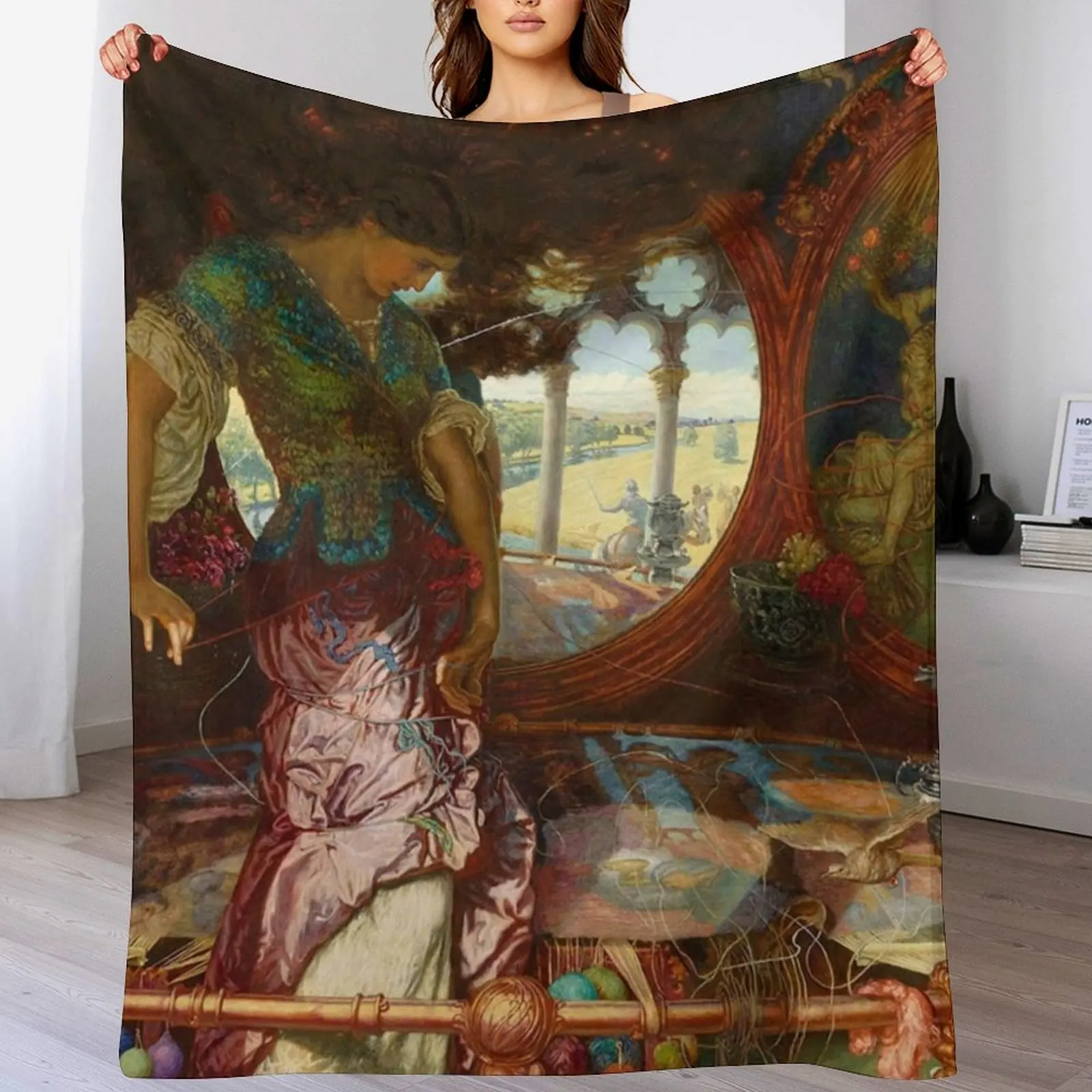 

Lady of Shalott by Edward Robert Hughes Throw Blanket for winter Plush Sofa Throw blankets and throws Blankets