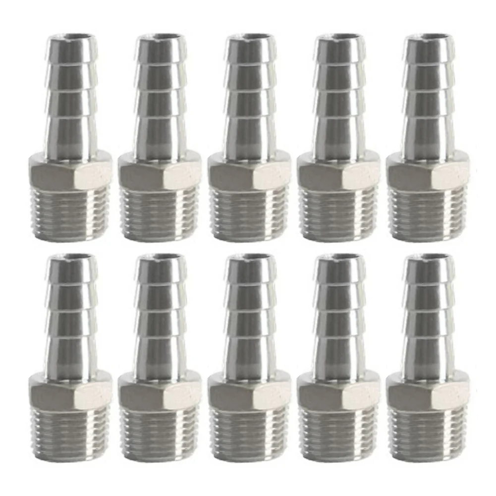 Barb Fittings NPT Hose Connector 1 2 Inch Barb Fitting Stainless Steel Easy Installation Process Multiple Size Options