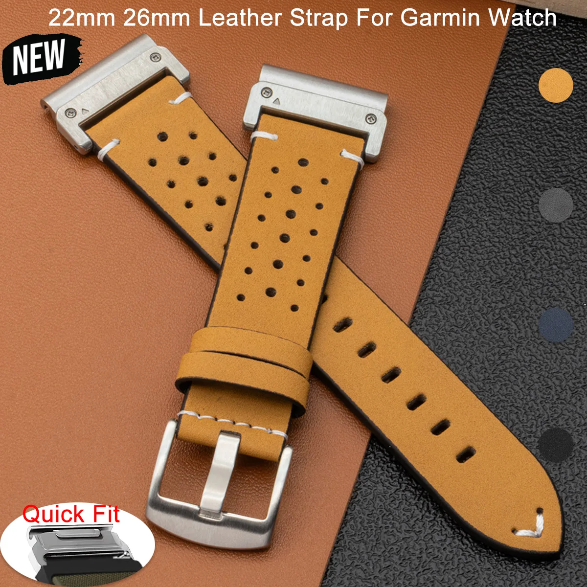 Quickfit 26 mm 22 mm Armband für Garmin Epix Pro 51 mm 47 mm Band Tactix 7 Pro Fenix 8 7 7X 6 Enduro 3 Lederarmband Atembänder