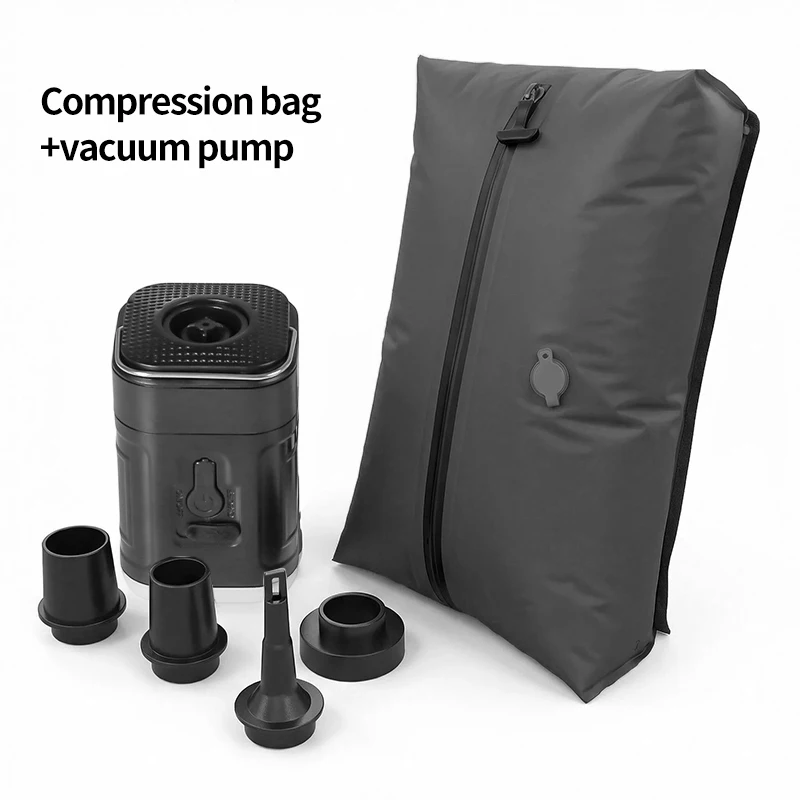 Outdoor Protable Vacuum Compression Bag with Air Pump Reusable Travel Clothing Storage Bag 17L Compression Luggage Bag