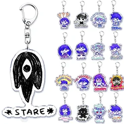 Hot Omori Game Keychain for Accessories Bag Pendant Basil Kel Hero Aubrey Omocat Sunny Key Chain Ring Keyring Jewelry Fans Gifts