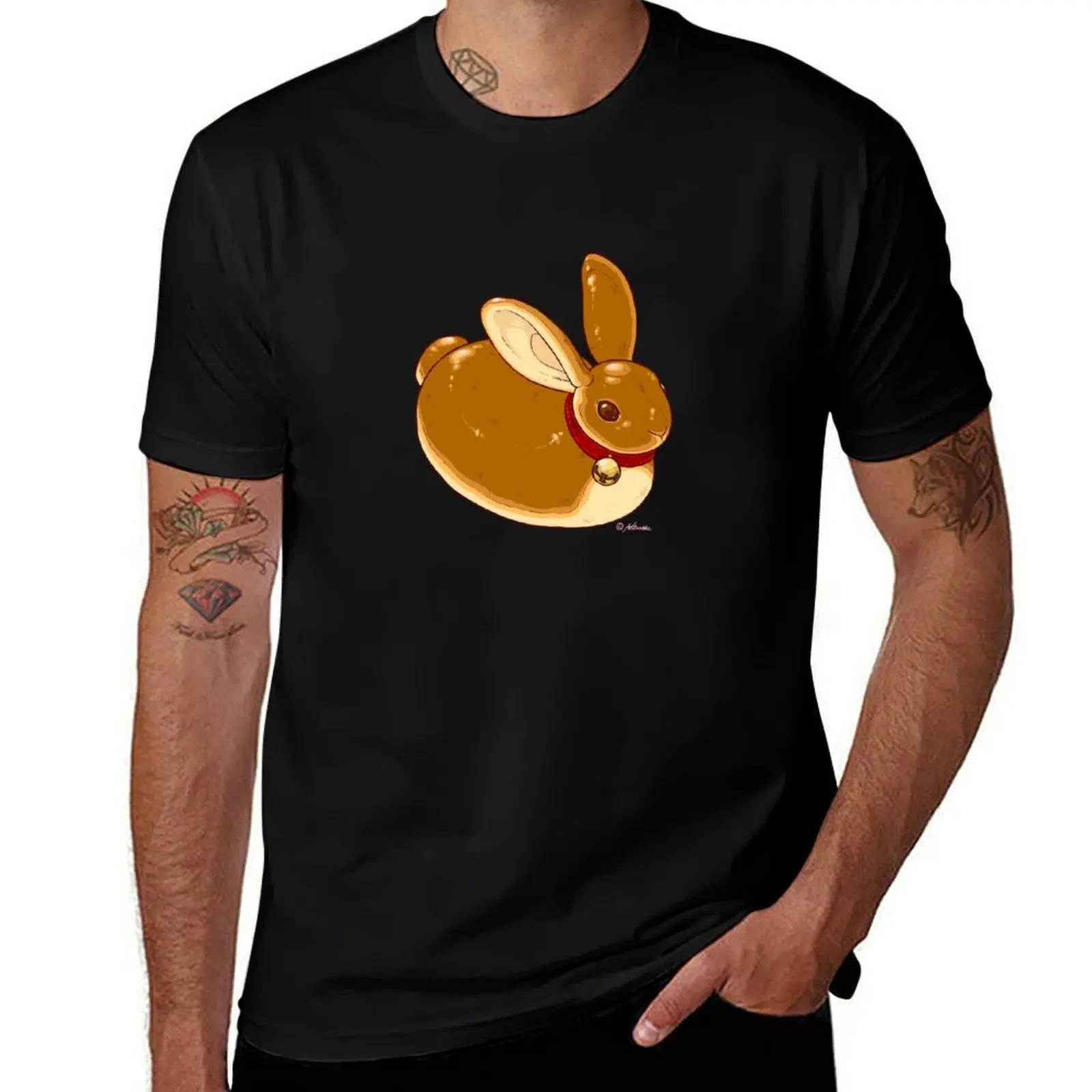 Bread bunny with bell mirrored without frame T-Shirt Casual Work Wear T-Shirt