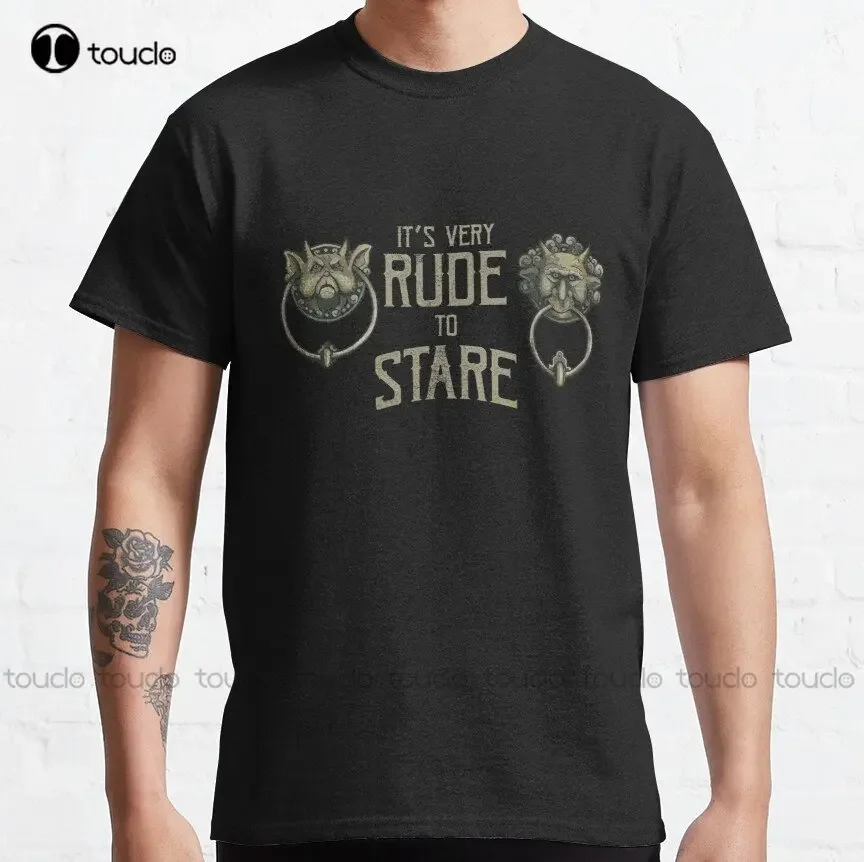 It'S Very Rude To Stare Labyrinth Knockers Classic T-Shirt Womens Hawaiian Shirt Xs-5Xl Streetwear Unisex Christmas Gift Cartoon