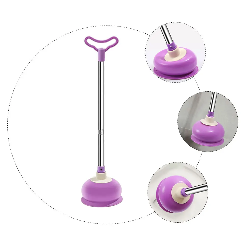 

Premium Plunger Creative Multi-Function Dredging Tool For Bathroom Sewer Cleaning Purple Reusable Rubber Clogging Solver