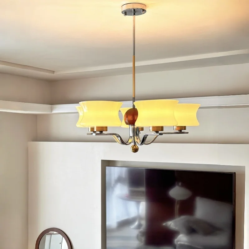 French Living Room Pendant Light Simple Postmodern Cream Retro Dining Mid Century Danish Bauhaus Bedroom Lamp Home Changeable