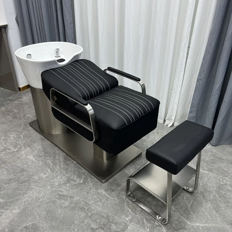 

Salon Chair for Beauty Salon Commercial Shampoo Bowl Mobility Hairdressing Backwash Units Spa Bed Aesthetic Sink Hair Basin Wash