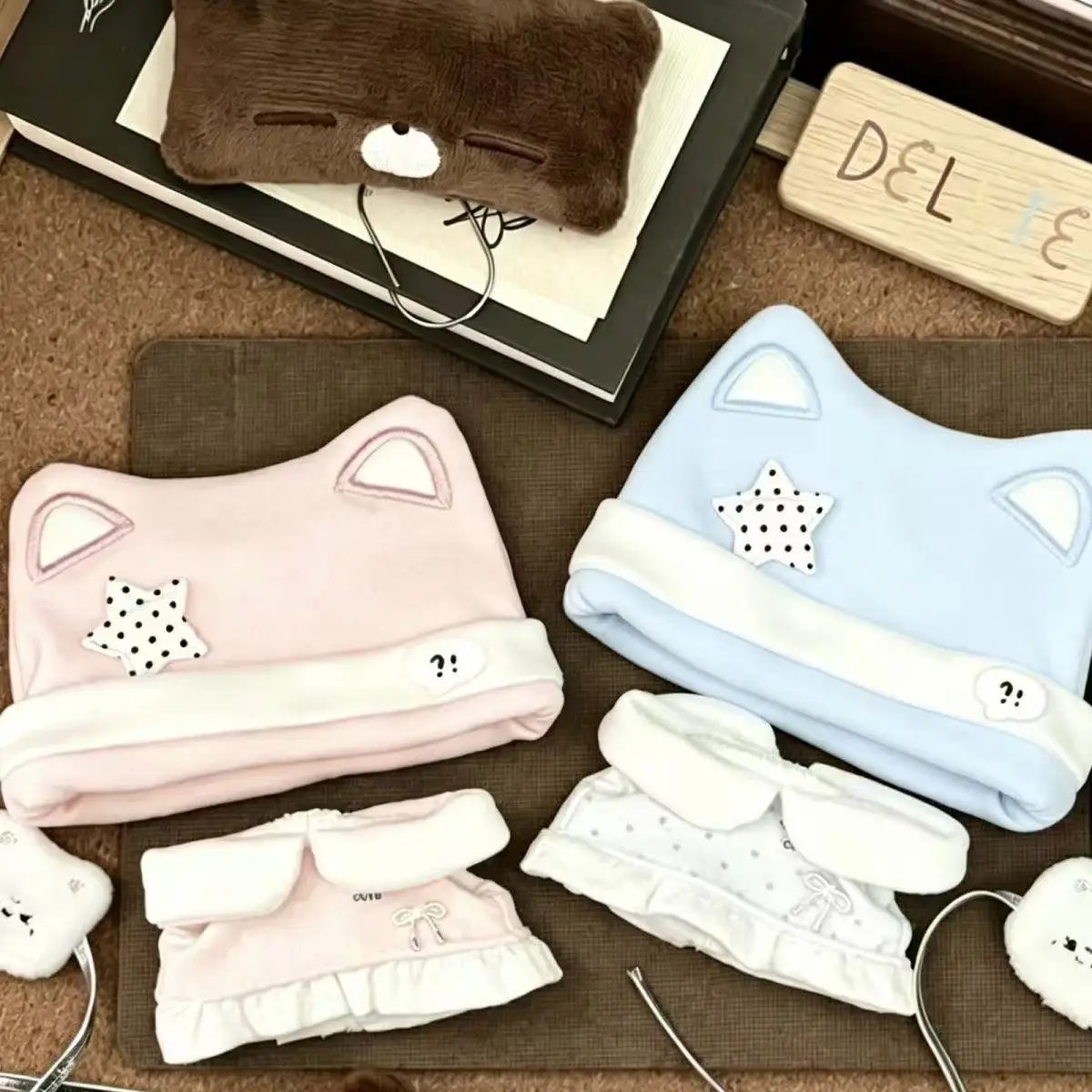 10cm Milk Candy Cat Outfit for Normal Body Cotton Doll, Cute Plush Doll Clothes, Doll Dress Up Replacement Costume
