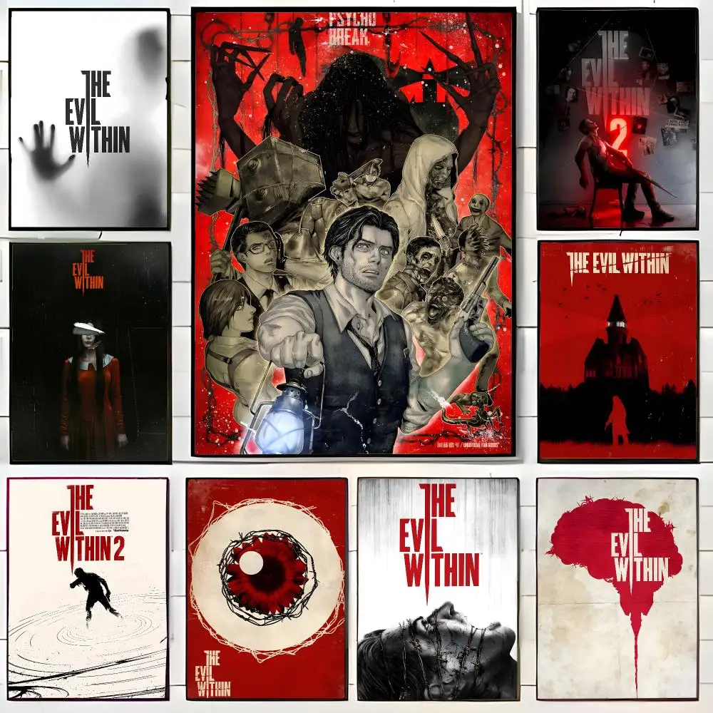 Horror Game T-The Evil Within Poster Wall Art Print Decorative Mural Home Decor Gift Unframed