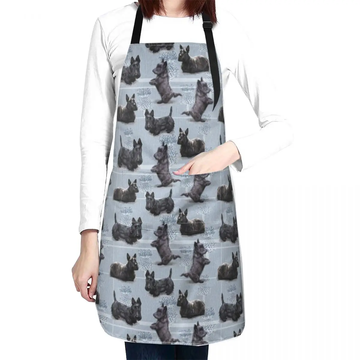 The Scottish Terrier Apron Home Cleaning Nursing Kitchens Woman christmas Apron